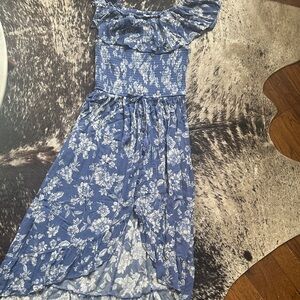 Floral Blue Off-Shoulder Dress by Xhilaration.  Size L